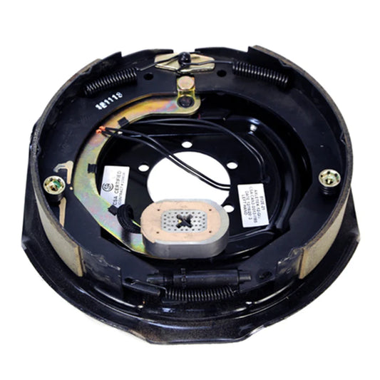 Trailer Parts Pro Manual Adjust 12" x 2" Electric Drum Trailer Brake, Left Side, 5-Bolt Mount, Black Painted Finish, Boxed