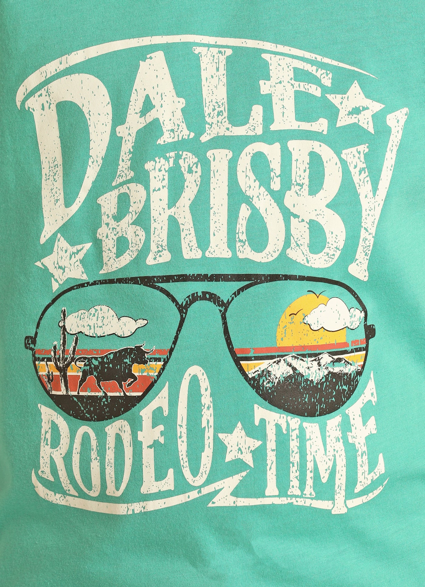 Rock & Roll Boy's Rodeo Time Sunglasses Turquoise Print T-Shirt