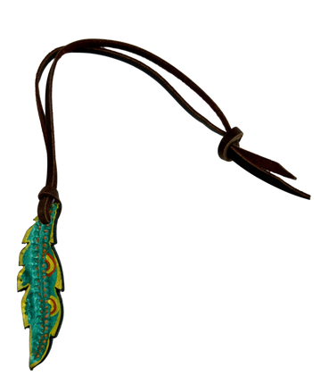 Rafter T Ranch Company Small Feather Leather Saddle Charms