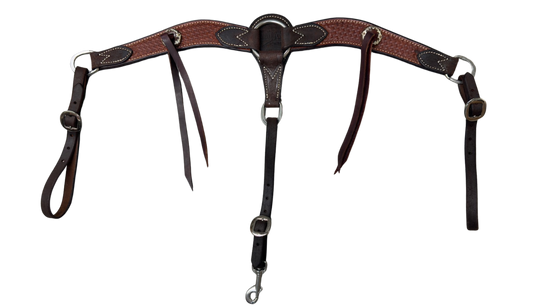 Scott Thomas 1" Basket Stamped Breast Collar w/Chocolate Roughout Ends