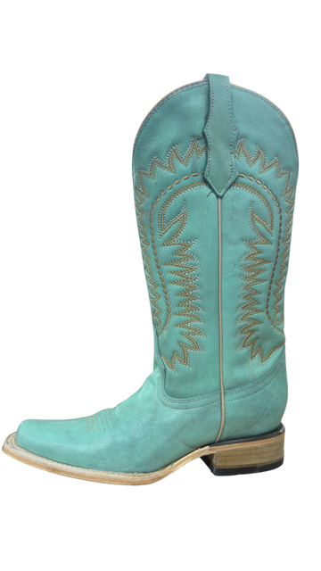 Circle G Women's Turquoise Embroidered Square Toe Boots