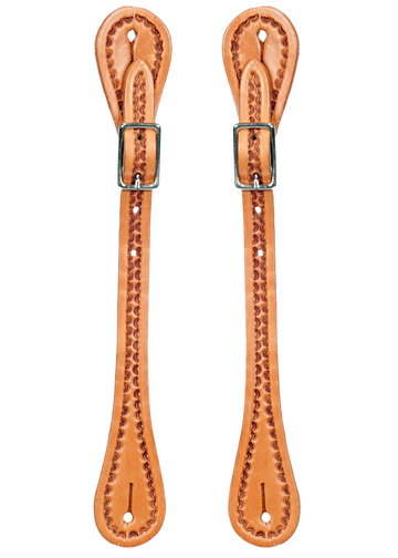 Natural Shell Border Straight Spur Straps