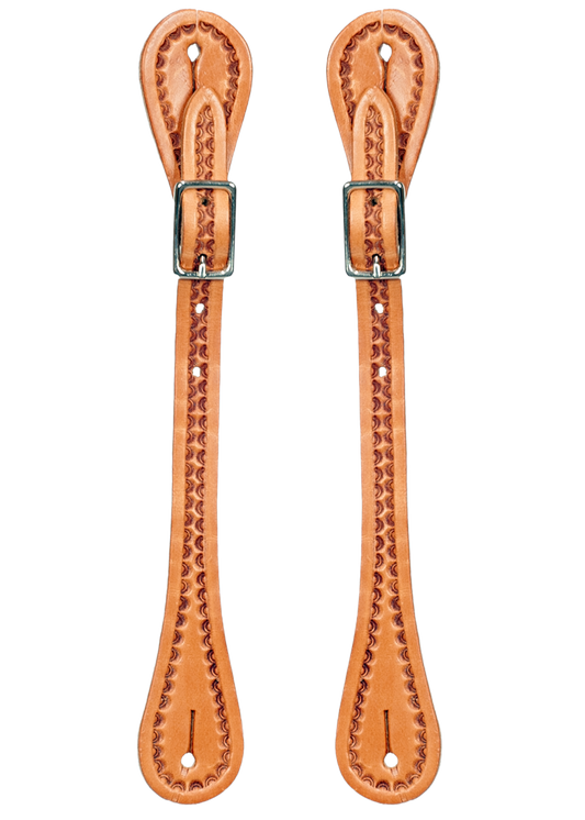 Natural Shell Border Straight Spur Straps