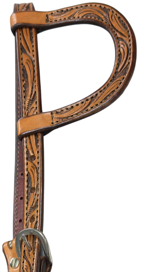 Scott Thomas One Ear Antique Finish Floral Headstall
