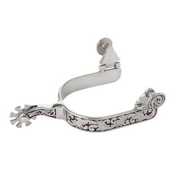 Weaver Men's Spurs with Engraved Band and Black Background