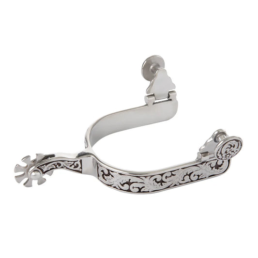 Weaver Men's Spurs with Engraved Band and Black Background