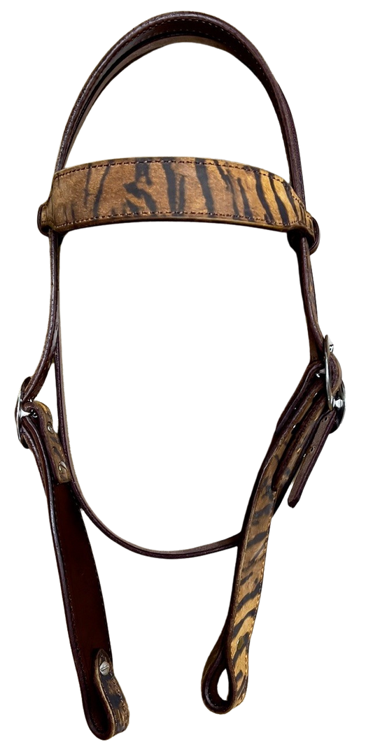 R Bar B Tiger Print Browband Headstall