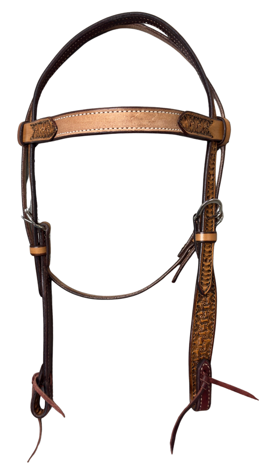 Scott Thomas Roughout Browband Headstall w/Tooled Ends