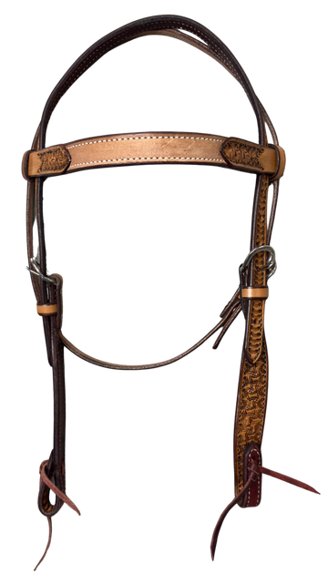 Scott Thomas Roughout Browband Headstall w/Tooled Ends