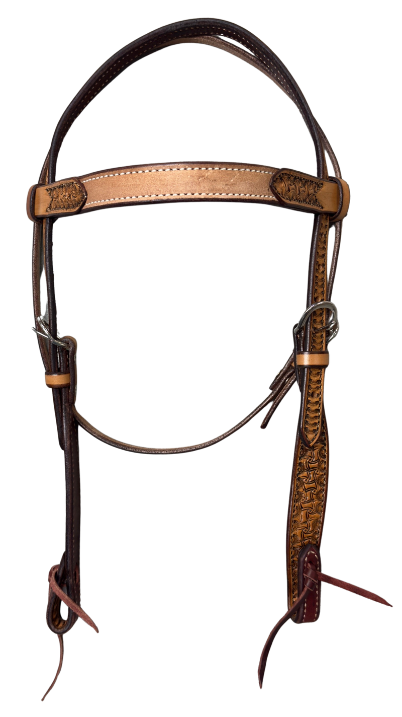 Scott Thomas Roughout Browband Headstall w/Tooled Ends