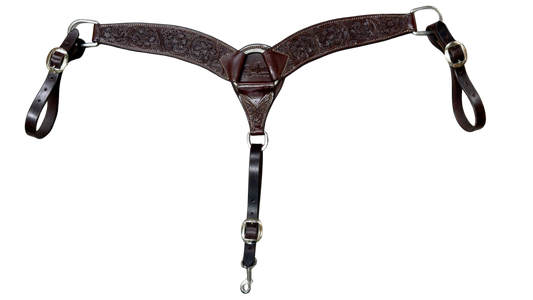 Scott Thomas 3" Oak Tooled Chocolate Breastcollar