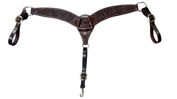 Scott Thomas 3" Oak Tooled Chocolate Breastcollar