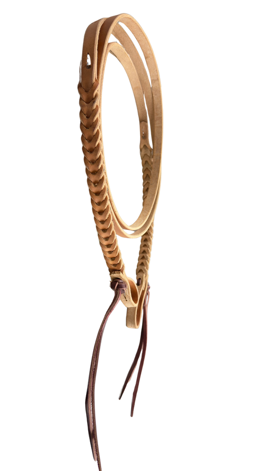 Custom Local Artisan Blood Knot Harness Leather Roping Reins w/Pineapple Knots