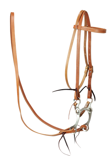 Complete Natural Leather Pony Bridle w/ Curb Bit