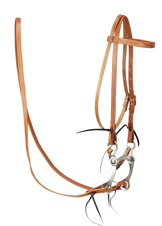 Complete Natural Leather Pony Bridle w/ Curb Bit
