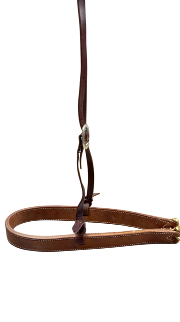 Oiled Harness Leather Doubled and Stitched 1-1/4" Noseband
