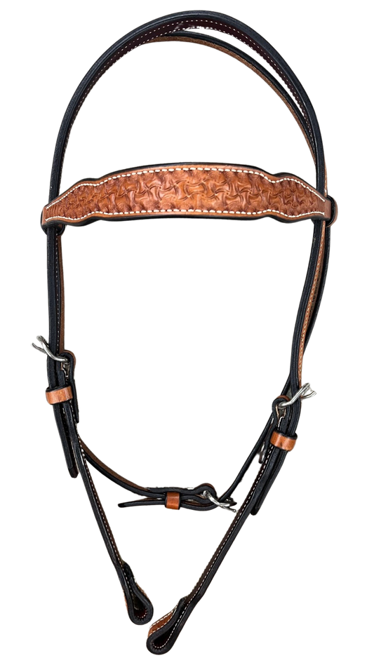R Bar B Spider Tooled Browband Headstall
