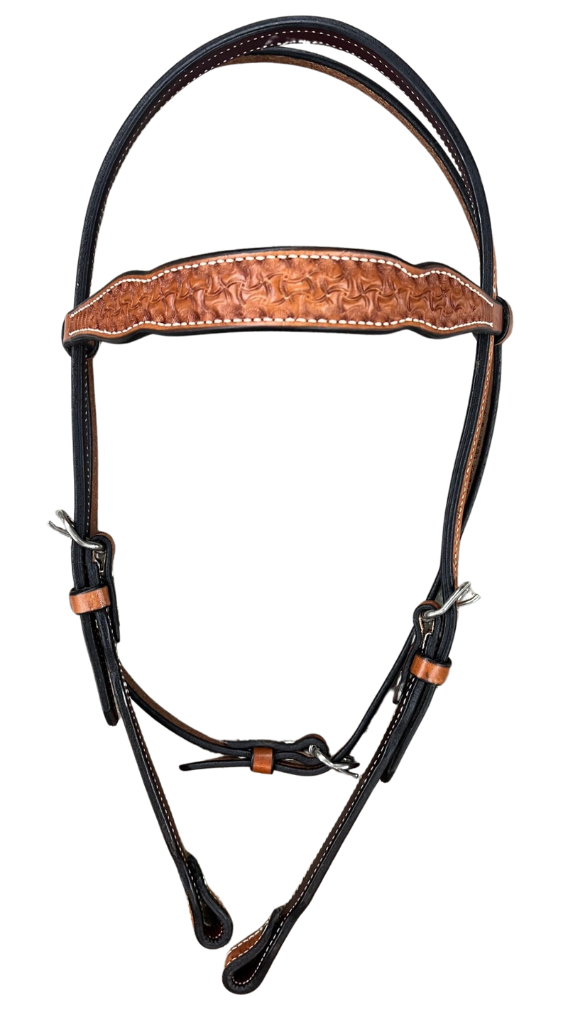 R Bar B Spider Tooled Browband Headstall