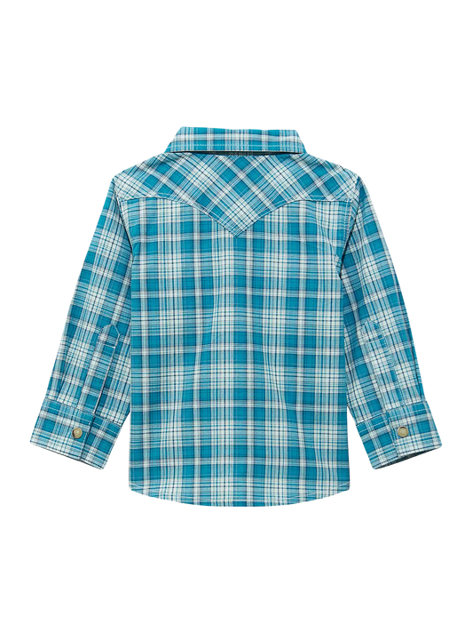 Wrangler Retro Boy's Western Snap Plaid Shirt with Front Sawtooth Pockets