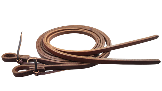 R Bar B Extra Heavy Harness Split Reins with Water Loops-5/8"X8'