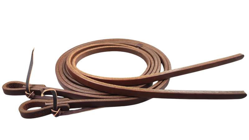 R Bar B Extra Heavy Harness Split Reins with Water Loops-5/8"X8'