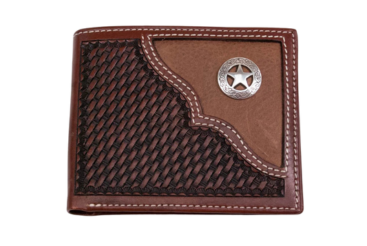 Cowboy Chrome Western Star Concho Accent Bifold Wallet