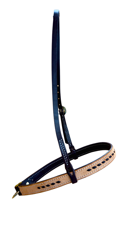 San Saba Chocolate Noseband w/Roughout and Buckstitch