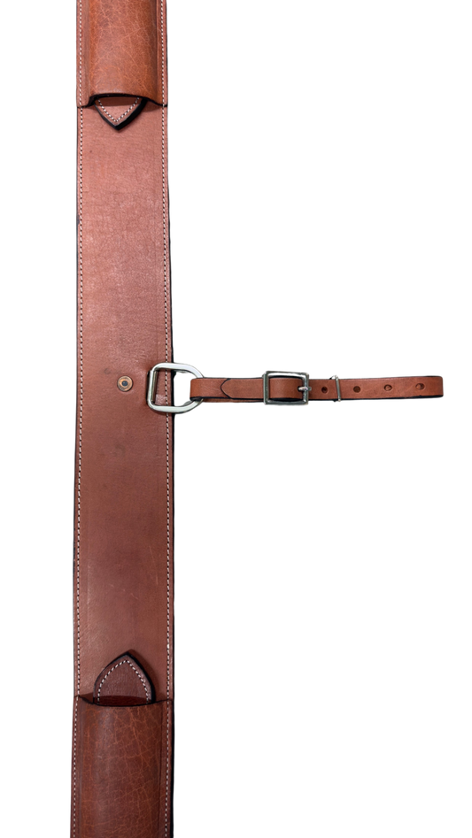 Chestnut Leather 3" Wide Back Cinch, Complete with Billets