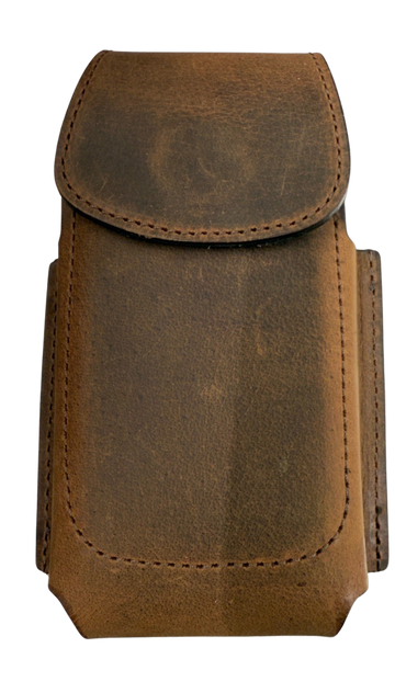 Heritage Brown Leather Crazyhorse Vertical Cellphone Holder