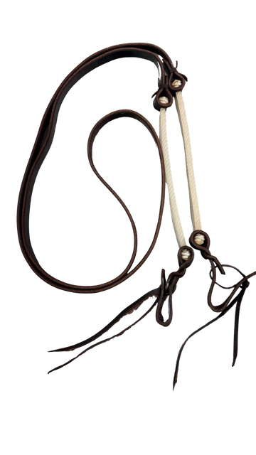 Jerry Beagley Leather Roping Rein w/Lariat Accent