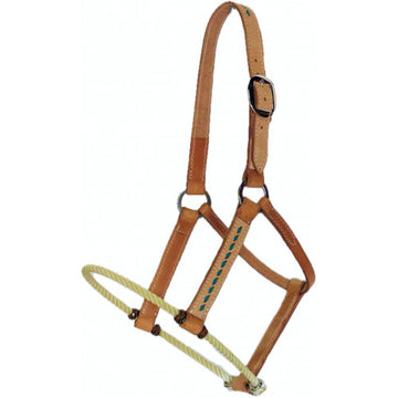 San Saba 1" Harness Leather Halter w/Rope Nose