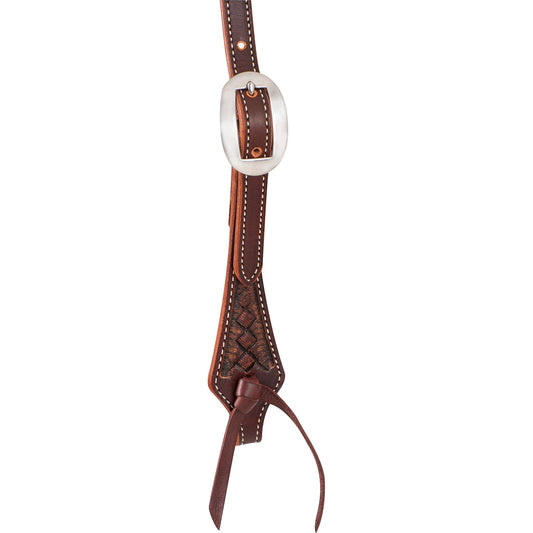 Martin Saddlery Weathered Antique Weave Stamped Browband Headstall w/Latigo Ties