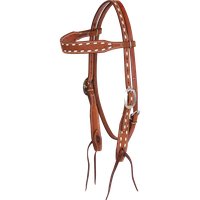 Martin Saddlery Chestnut Roughout Browband Headstall with Buckstitch Stamp