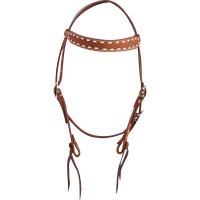 Martin Saddlery Chestnut Roughout Browband Headstall with Buckstitch Stamp