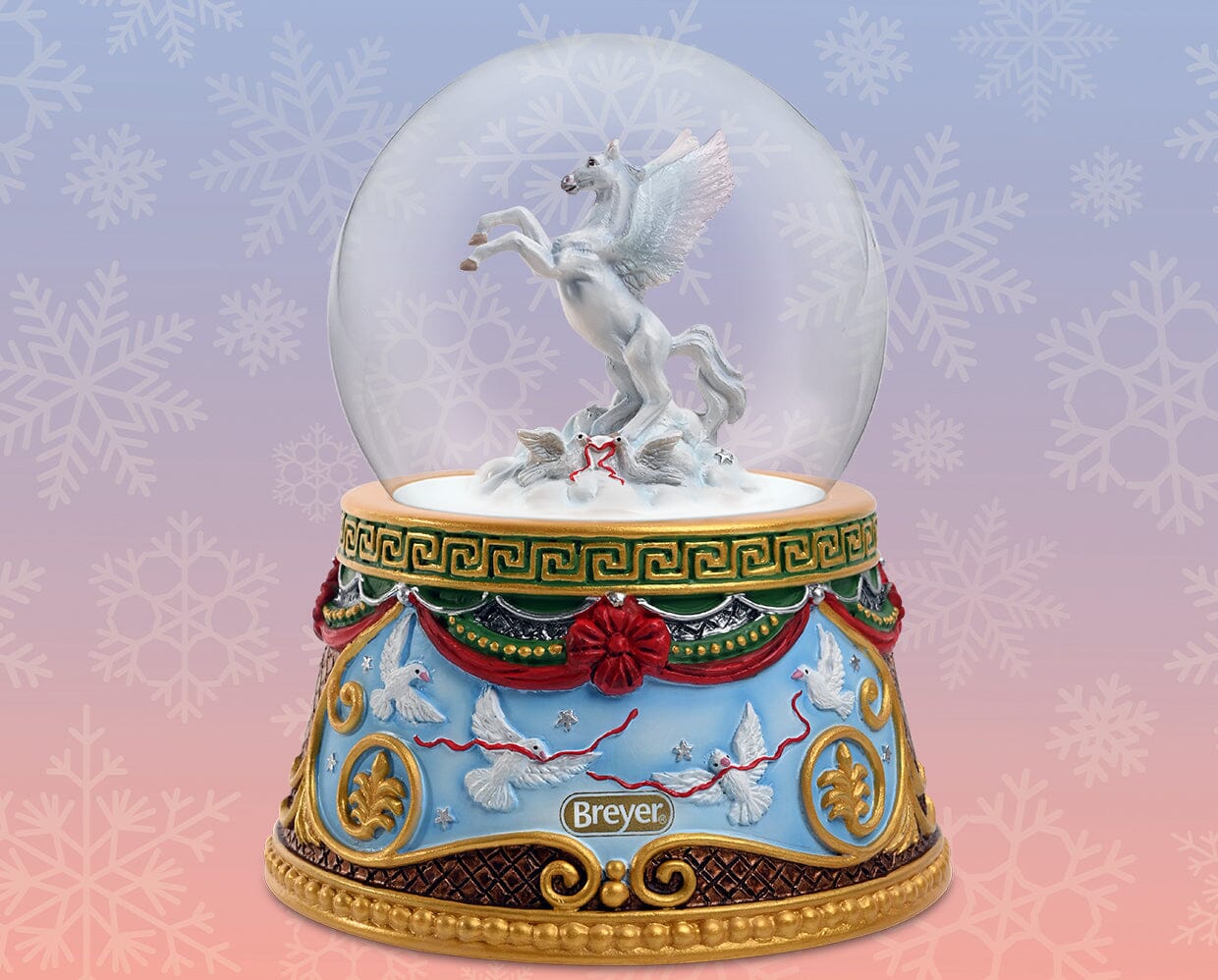 Breyer Holiday Flight Musical Snow Globe