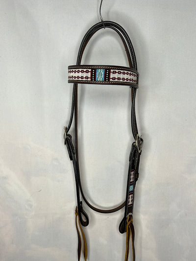 R Bar B-PT Beaded Inlay Headstall