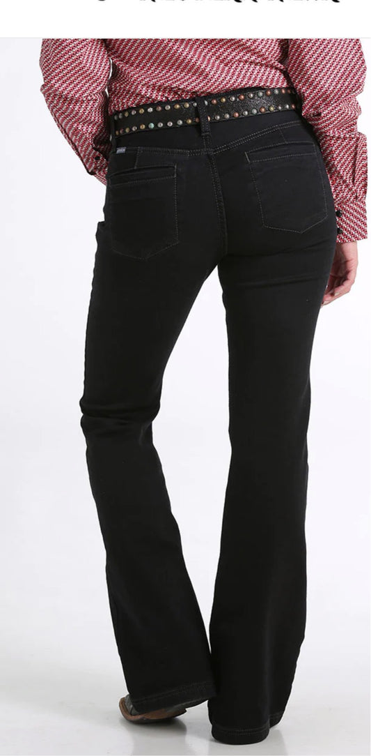 Cinch Women's Lynden Moderate Rise Slim Fit Black Trouser