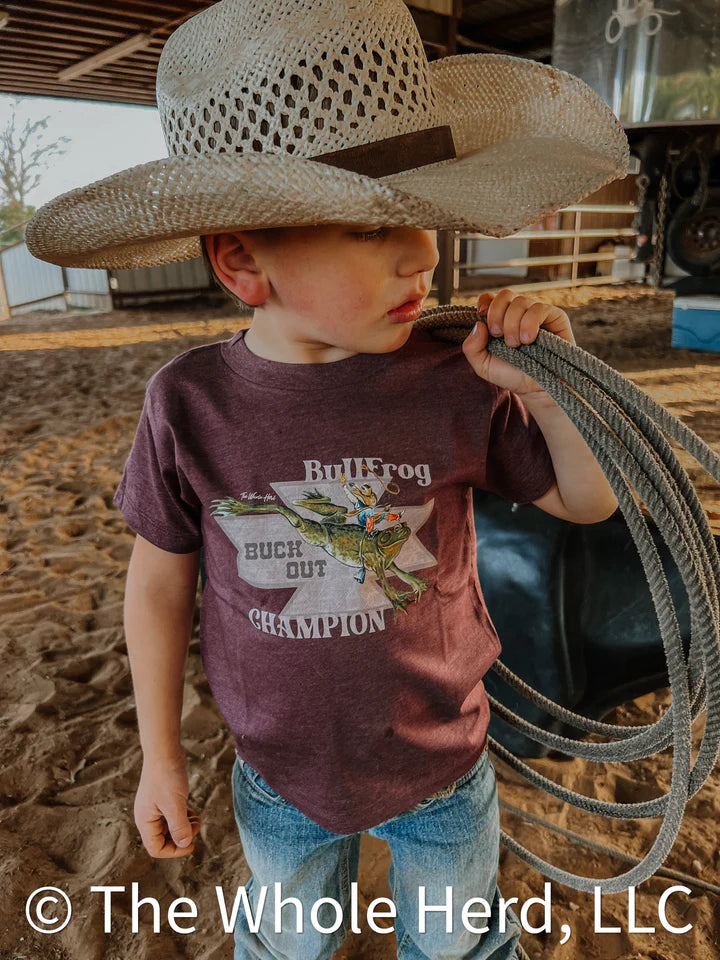 The Whole Herd Toddler Kid's Bucking Bullfrog Graphic T-Shirt