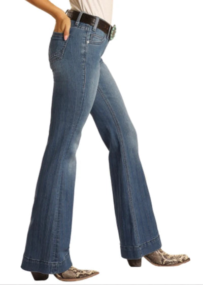 Rock & Roll Denim Women's Stripe Trouser Jean