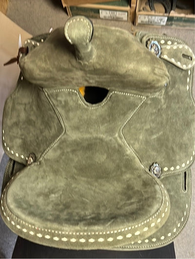 TCC Kids Barrel Saddle, Sage Green 12"
