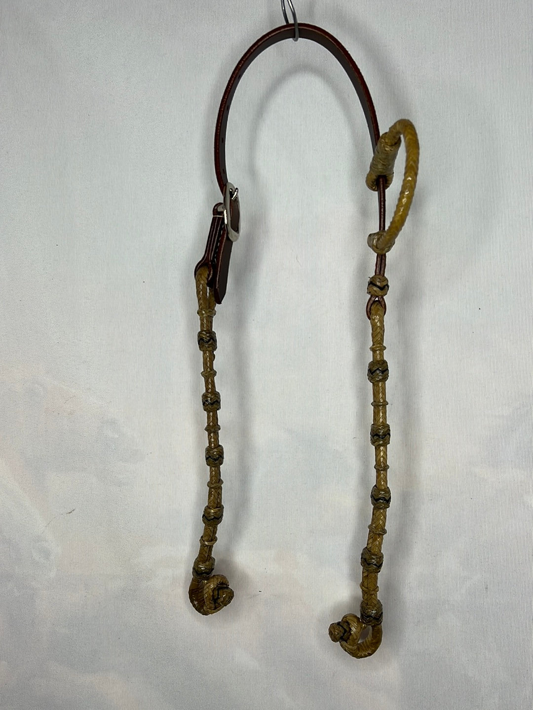 R Bar B-PT Rawhide and Leather One Ear Headstall 2037-DBO