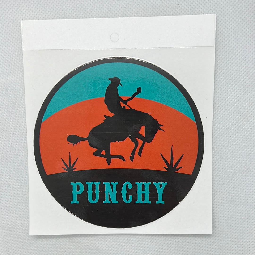Hooey Punchy Teal/Orange/Black 4" Circle Sticker