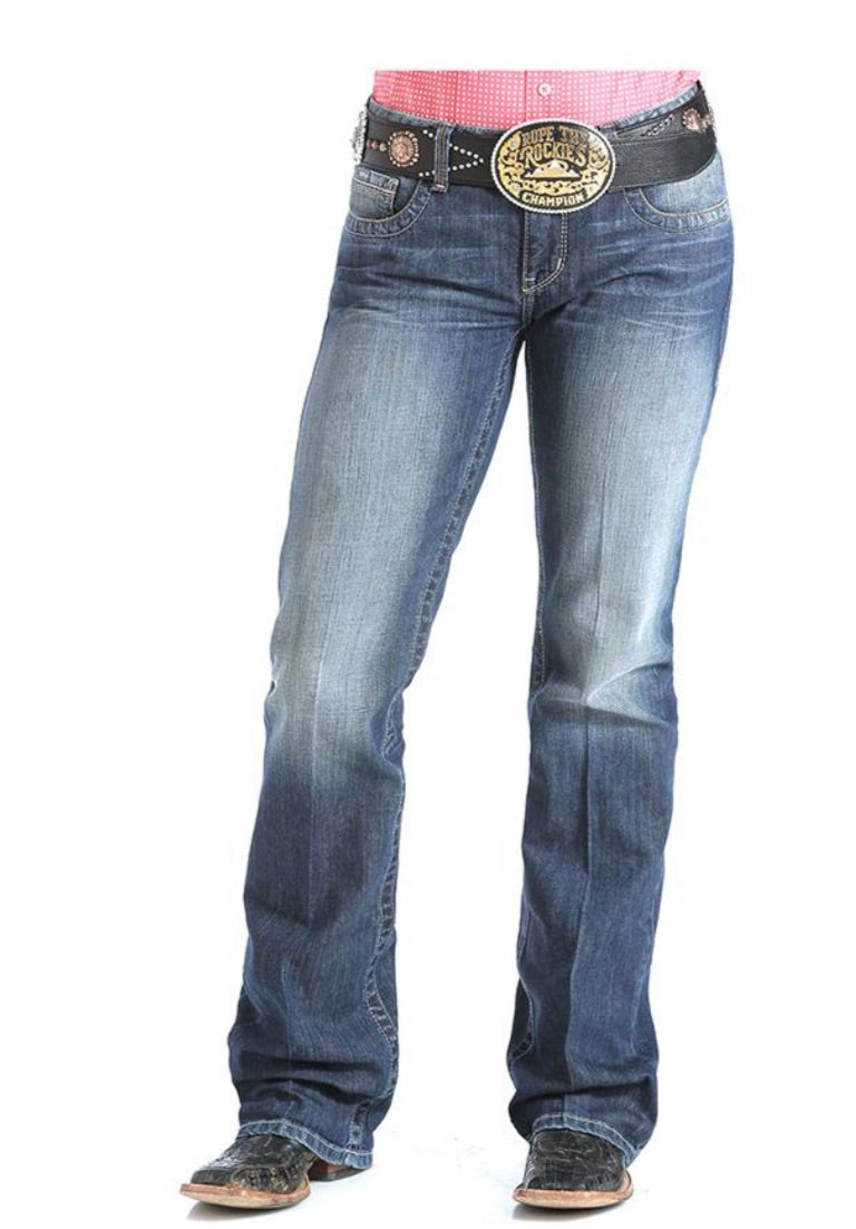 Cinch Women's Ada Relaxed Fit Medium Stone Wash Jeans