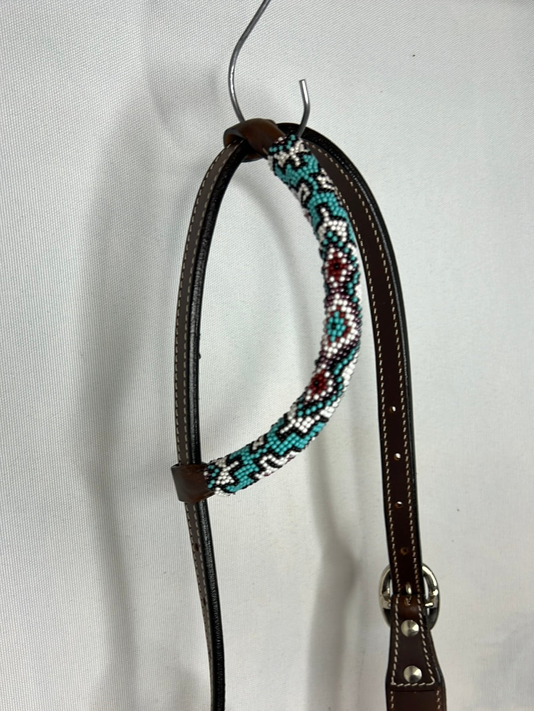 R Bar B-PT Beaded One Ear Headstall 2008-DBO