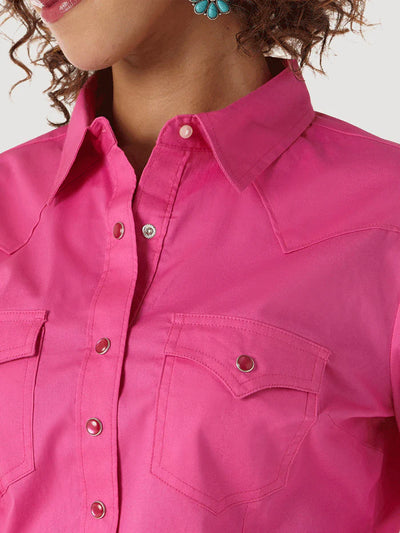 Wrangler Women's Long Sleeve Solid Shirt