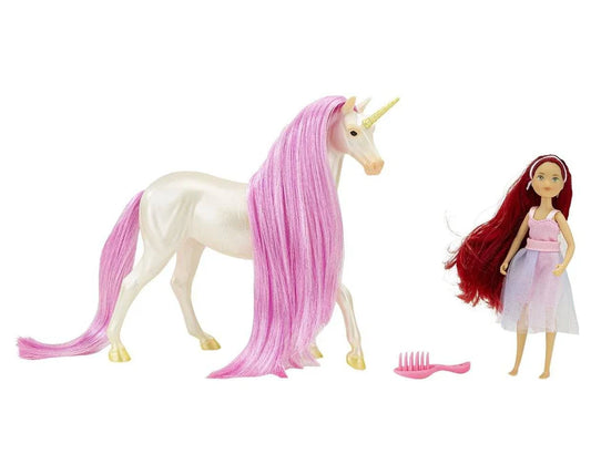 Breyer Magical Unicorn Sky and Fantasy Rider, Meadow