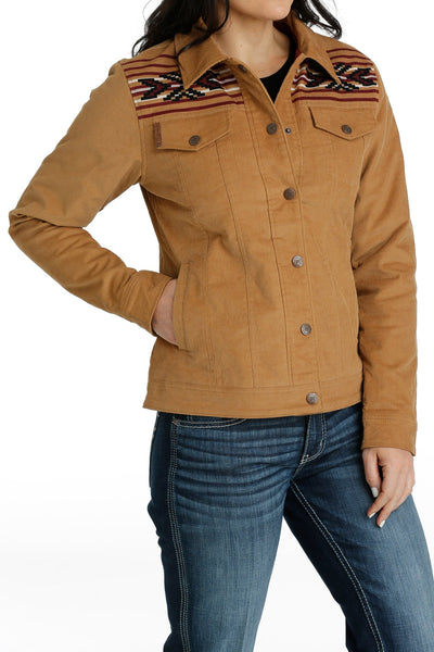 Cinch Women's Corduroy Brown Trucker Jacket