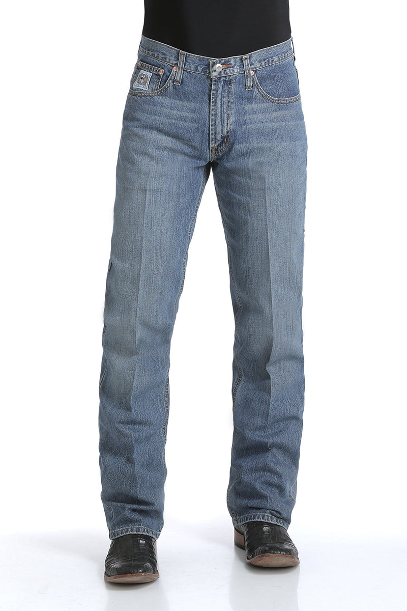 Cinch Men's Relaxed Fit White Label 003 Rigid Jeans-Medium Stone