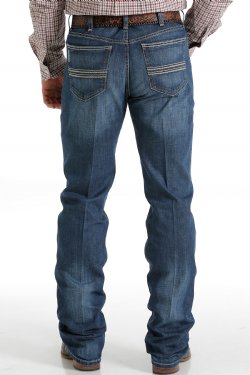 Cinch Men's Silver Label Slim Fit Dark Stone Wash Jeans
