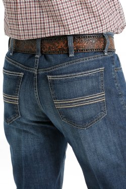 Cinch Men's Silver Label Slim Fit Dark Stone Wash Jeans